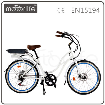 MOTORLIFE / OEM marca EN15194 2015 bicicleta eléctrica con mejores ventas del crucero de la playa, velocidad máxima de la bicicleta eléctrica